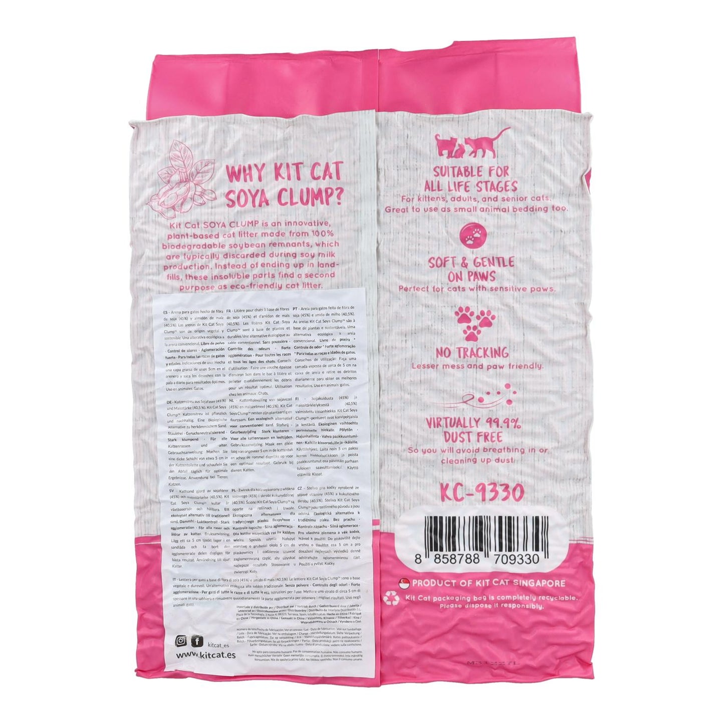 Kit de areia para gatos Eco SoyaClump - Areia para gatos morango 7 L