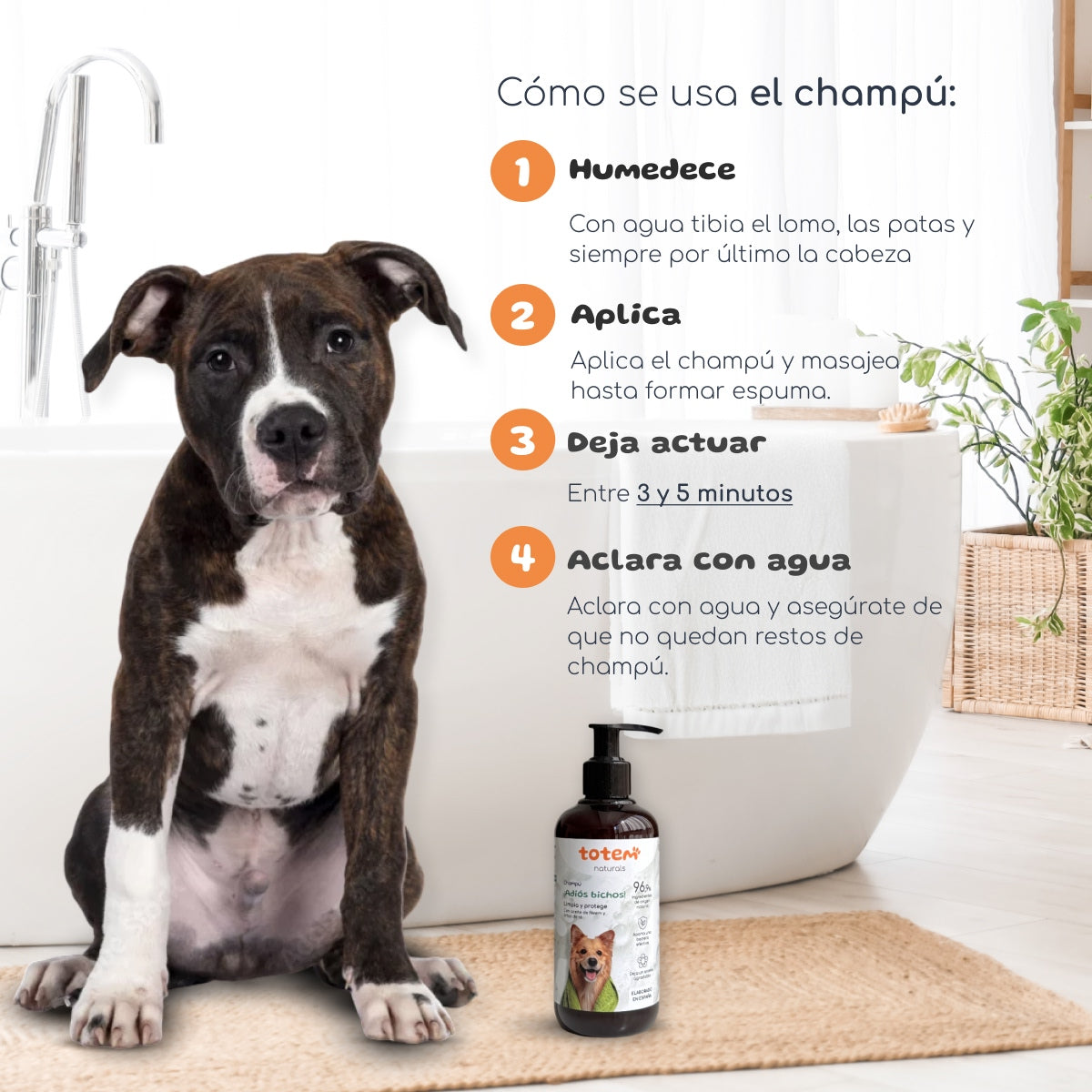 Champô repelente natural para cães Totem Naturals 250 ml