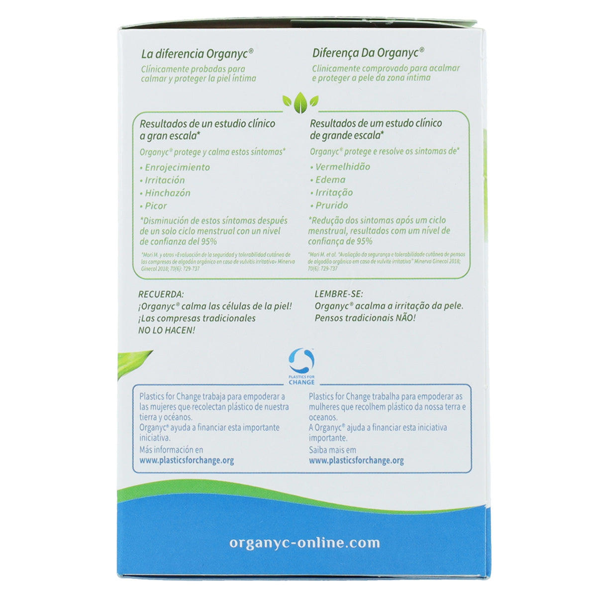 Pensos Diários Organyc com Abas em Saquetas Individuais, 10 Unidades