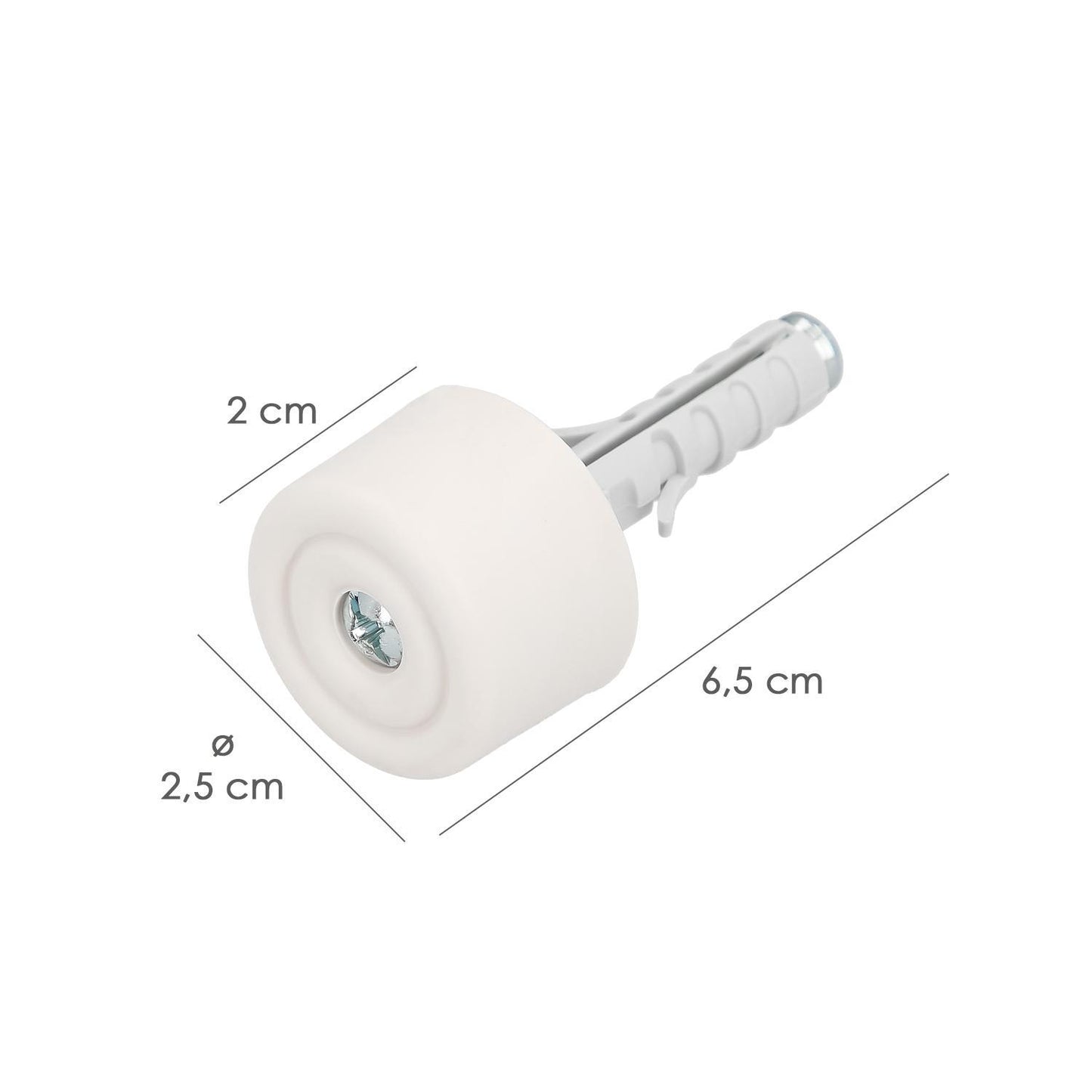 Tope Puerta Maurer Atornillar Con Taco Y Tornillo Blanco