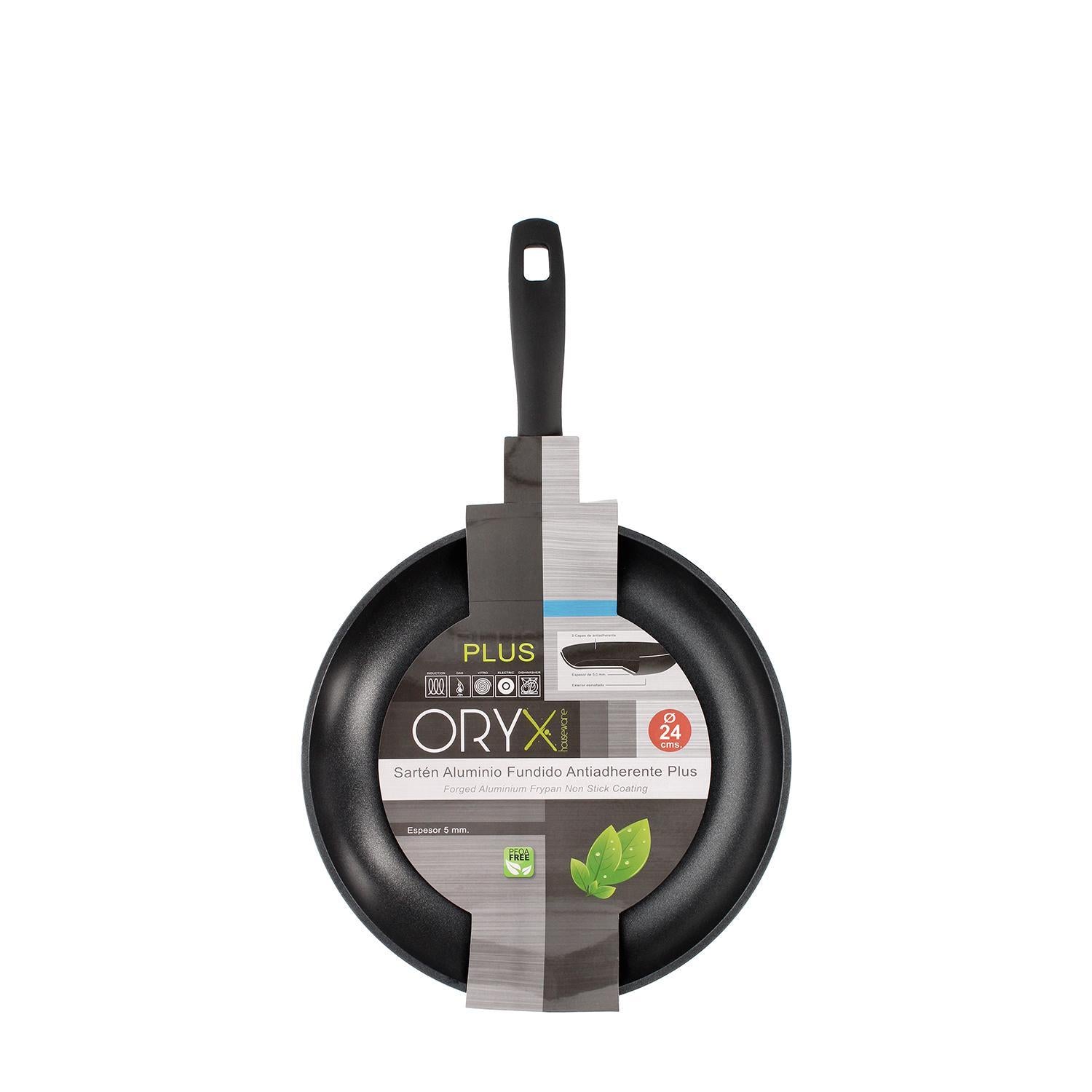 Oryx Sartén Aluminio Antiadherente Plus, Forjada, Apta Inducción, Libre Pfoa, Diámetro 24 Cm, Espesor 5 Mm.