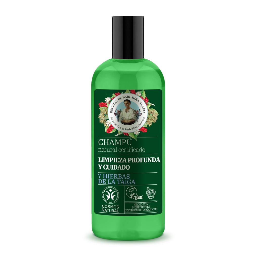 Champô Natural Certificado Agafia Natura Siberica para Limpeza Profunda e Cuidado 260 ml