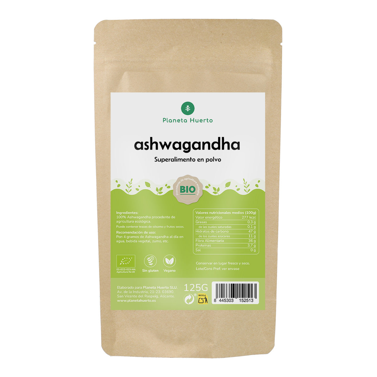 Ashwagandha em pó ECO Planeta Huerto 125 g