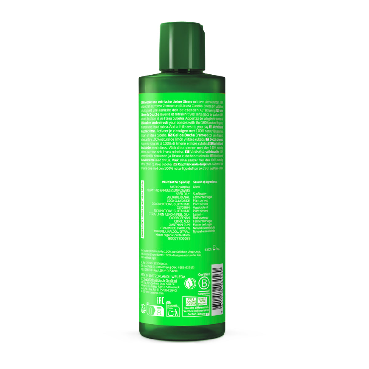 Gel de banho cremoso Weleda Refresh Citrus 400ml