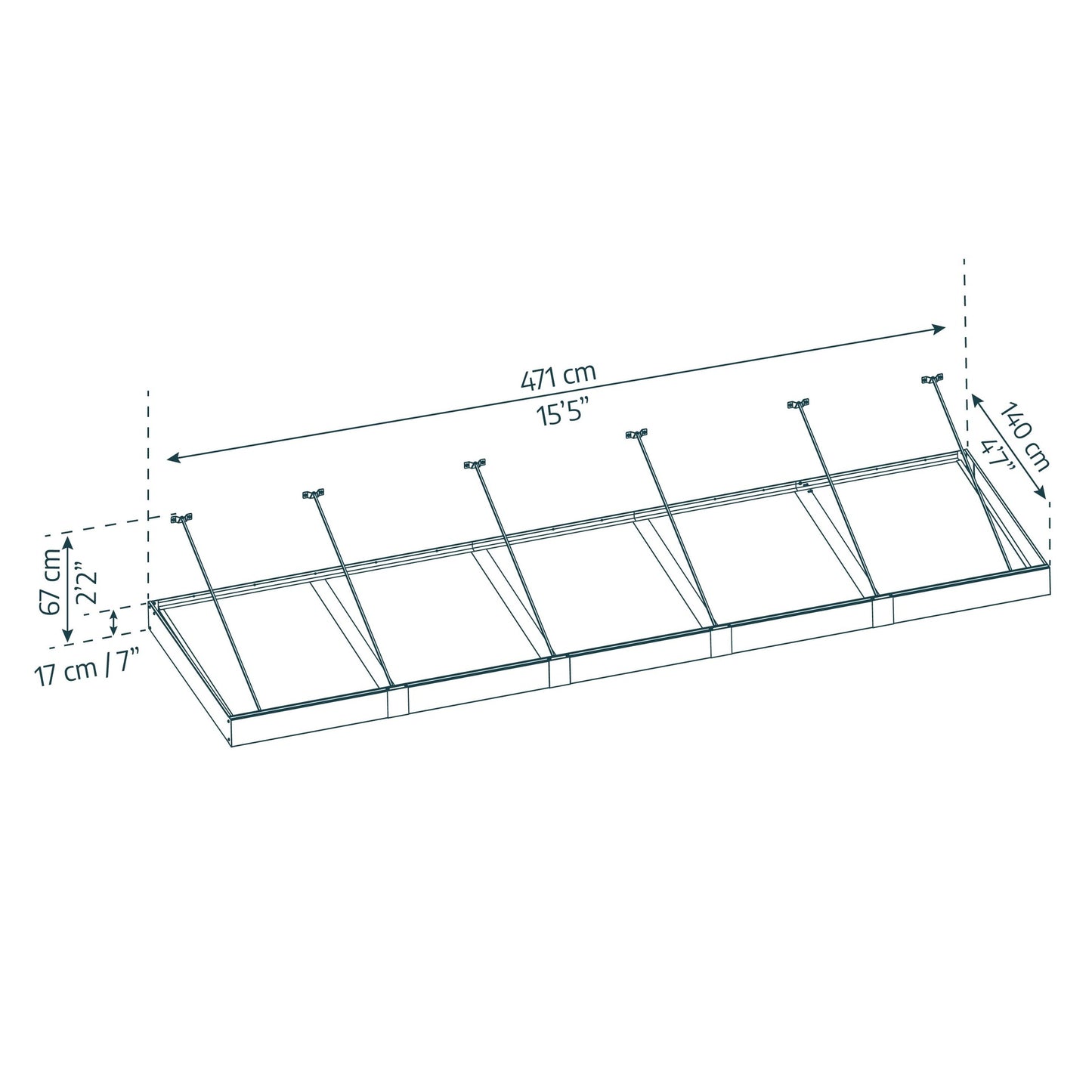 Sophia XL Canopy de porta 140x471 cm Transparente