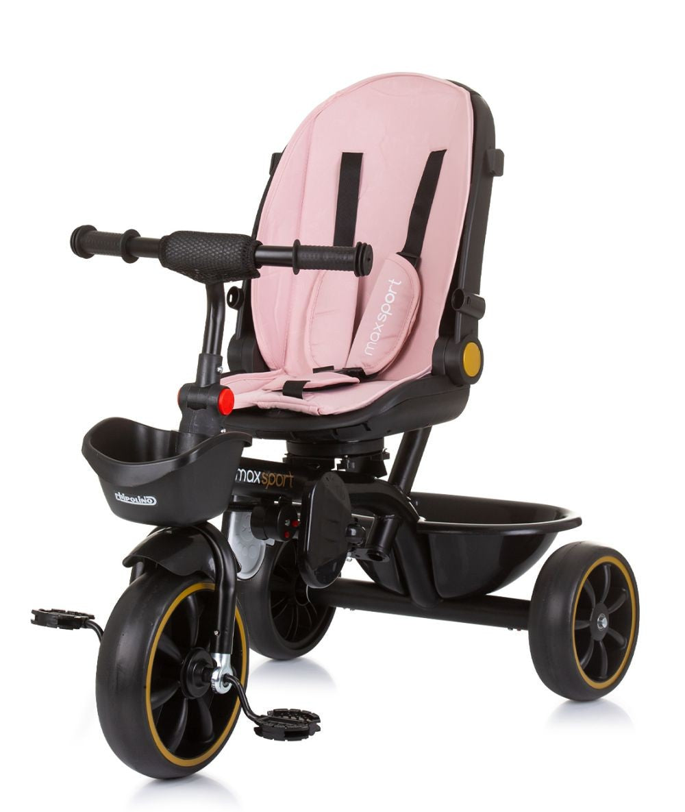 Triciclo Con Capota Y Mango Parental Max Sport Flamingo_4