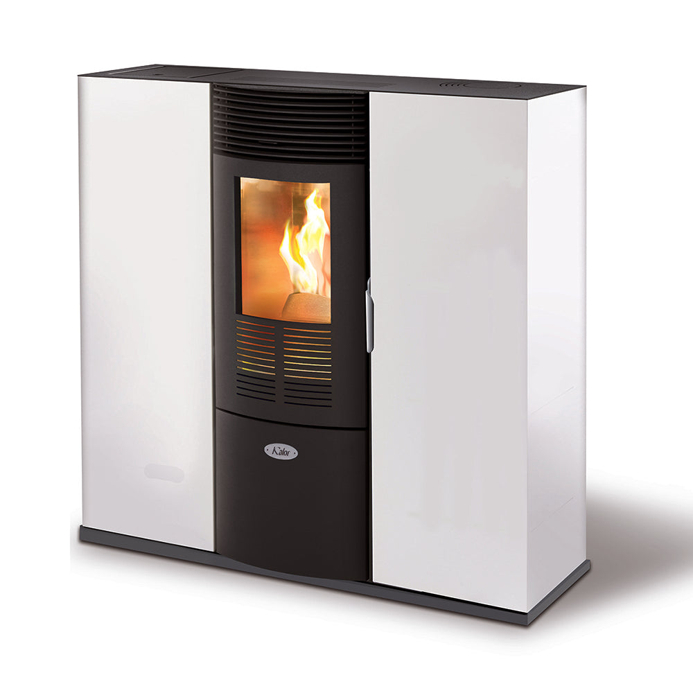 Estufa De Pellets Quadra Para Pasillo - 6,53 Kw - Blanco_0