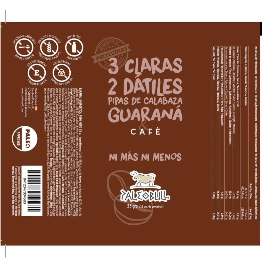 Barra energética de café e guaraná Paleobull 55 g