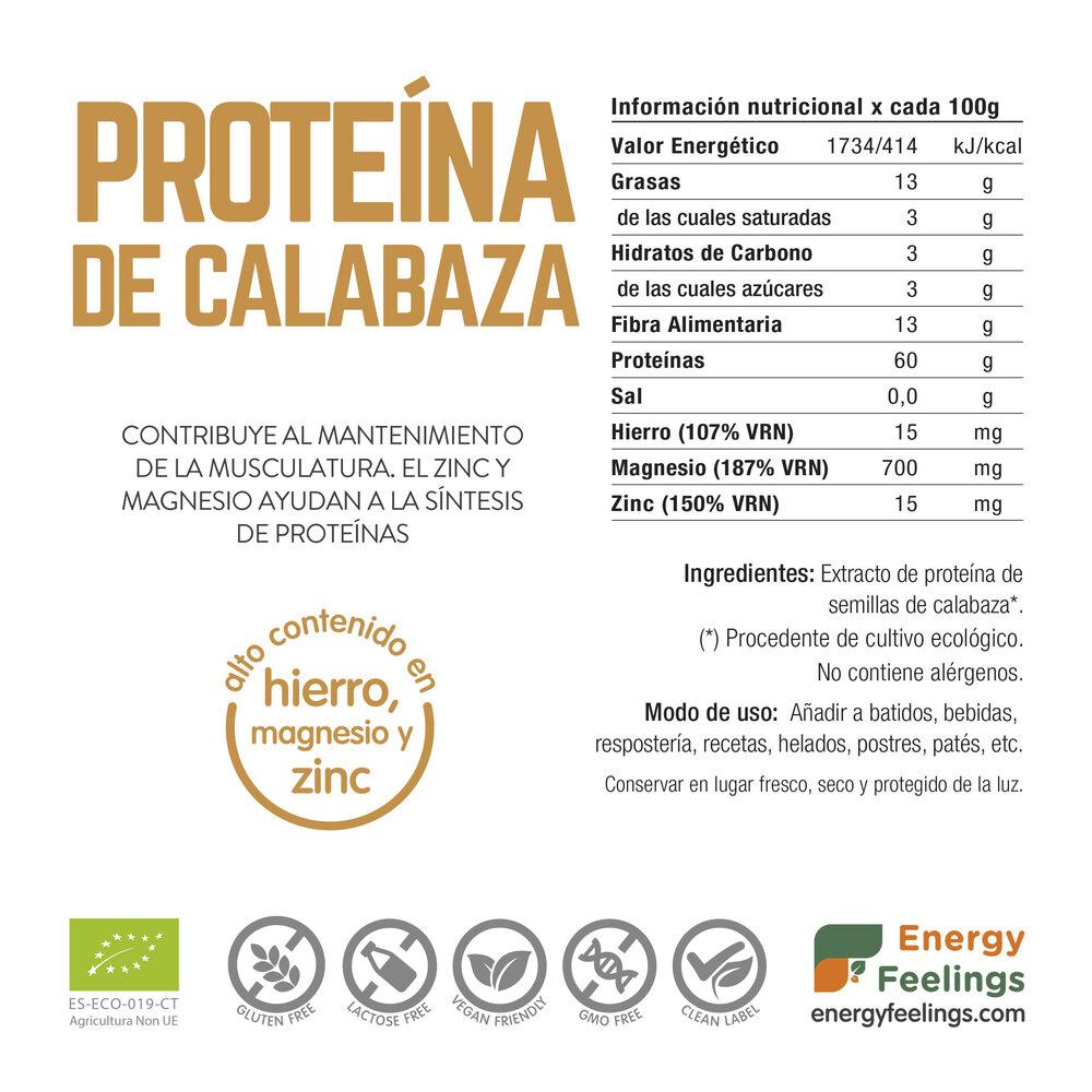 Proteína de abóbora biológica Energy Feelings 500g