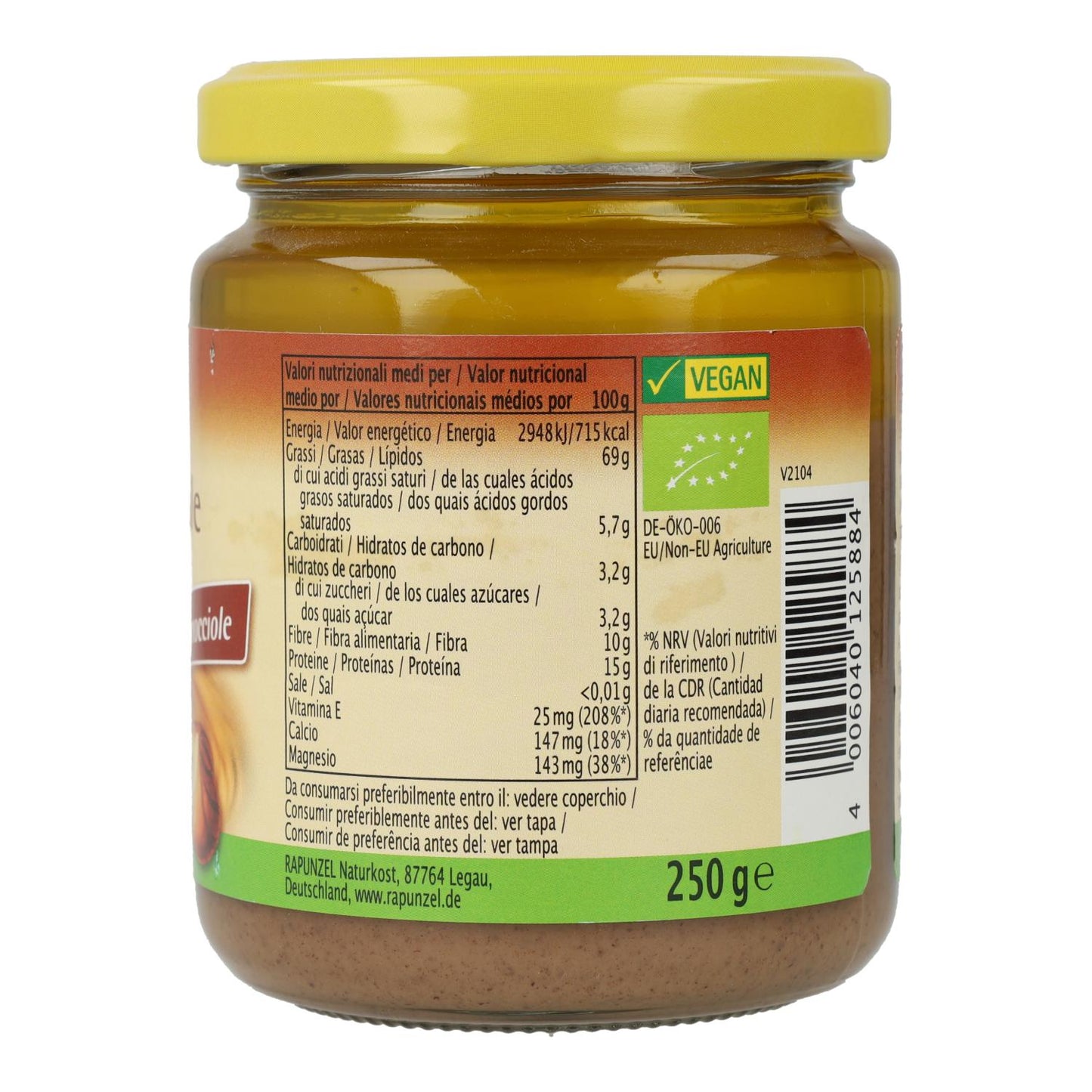 Creme de Avelã Biológico Rapunzel 250 gr