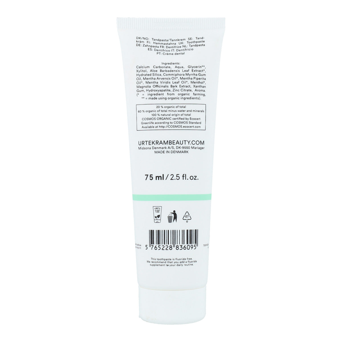 Urtekram Pasta de dentes de menta fresca 75 ml
