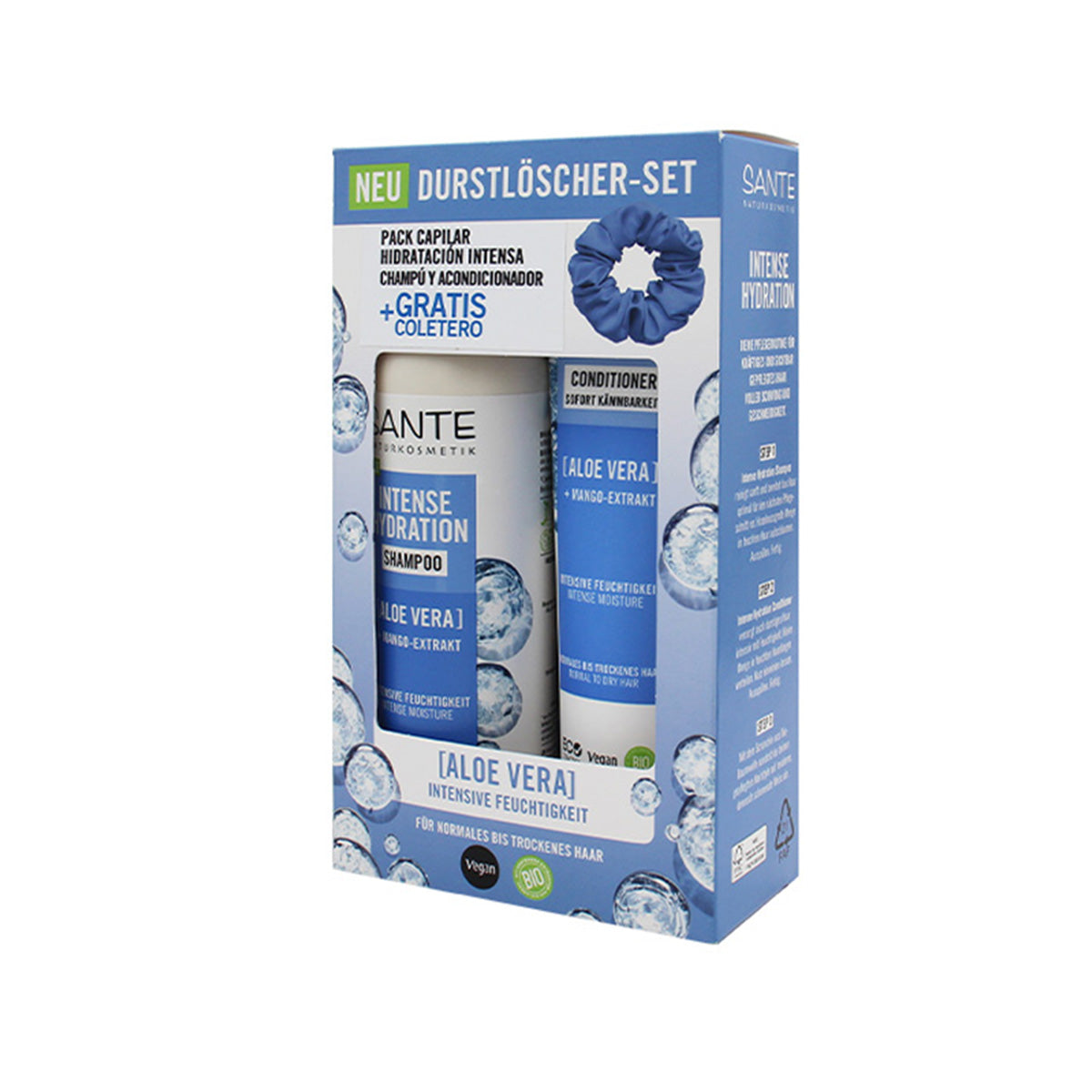 Pacote de hidratação familiar com elástico de cabelo grátis, SANTE