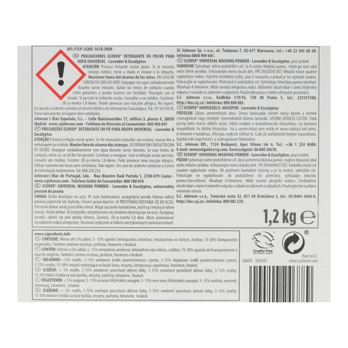 Detergente em Pó Universal 1,2 Kg Ecover