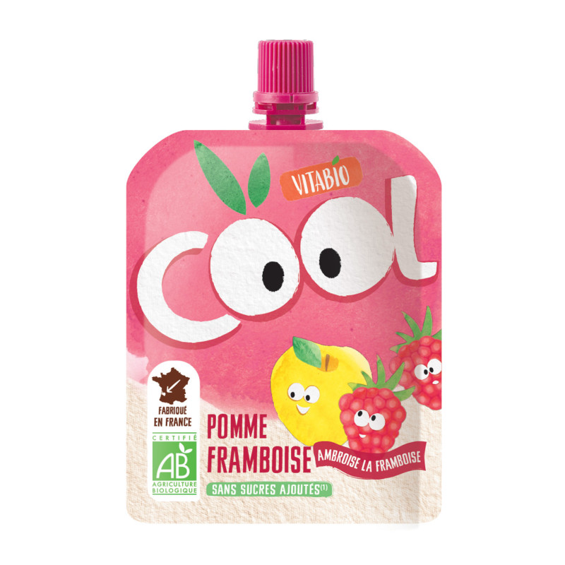 Embalagem 12x Fruta Fresca Maçã Framboesa 12x90g VITABIO