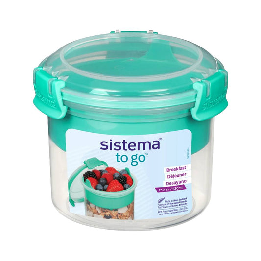 Sistema Breakfast To Go Round Recipiente Hermético para Lanche 530 ml