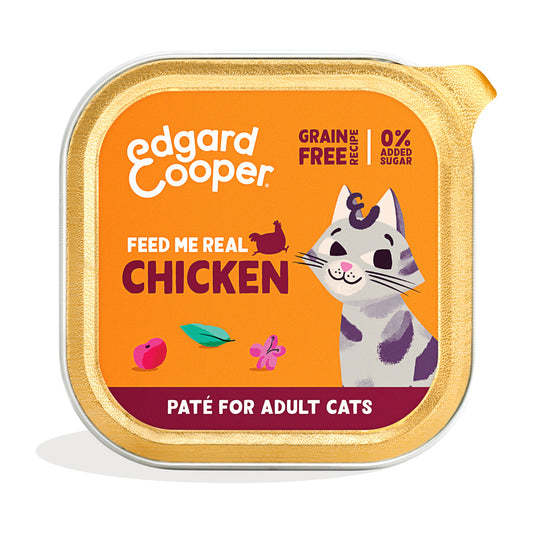Ração húmida para gatos, patê, Edgard & Cooper, frango do campo, 85 g