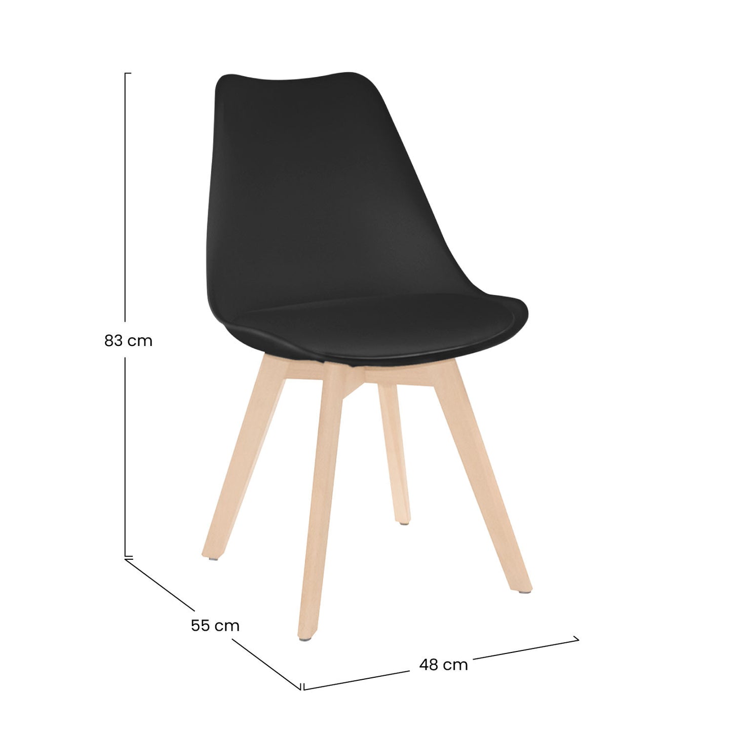 Pack 2 Sillas De Comedor Estilo Nórdico Daria 83x55x48cm Thinia Home_5