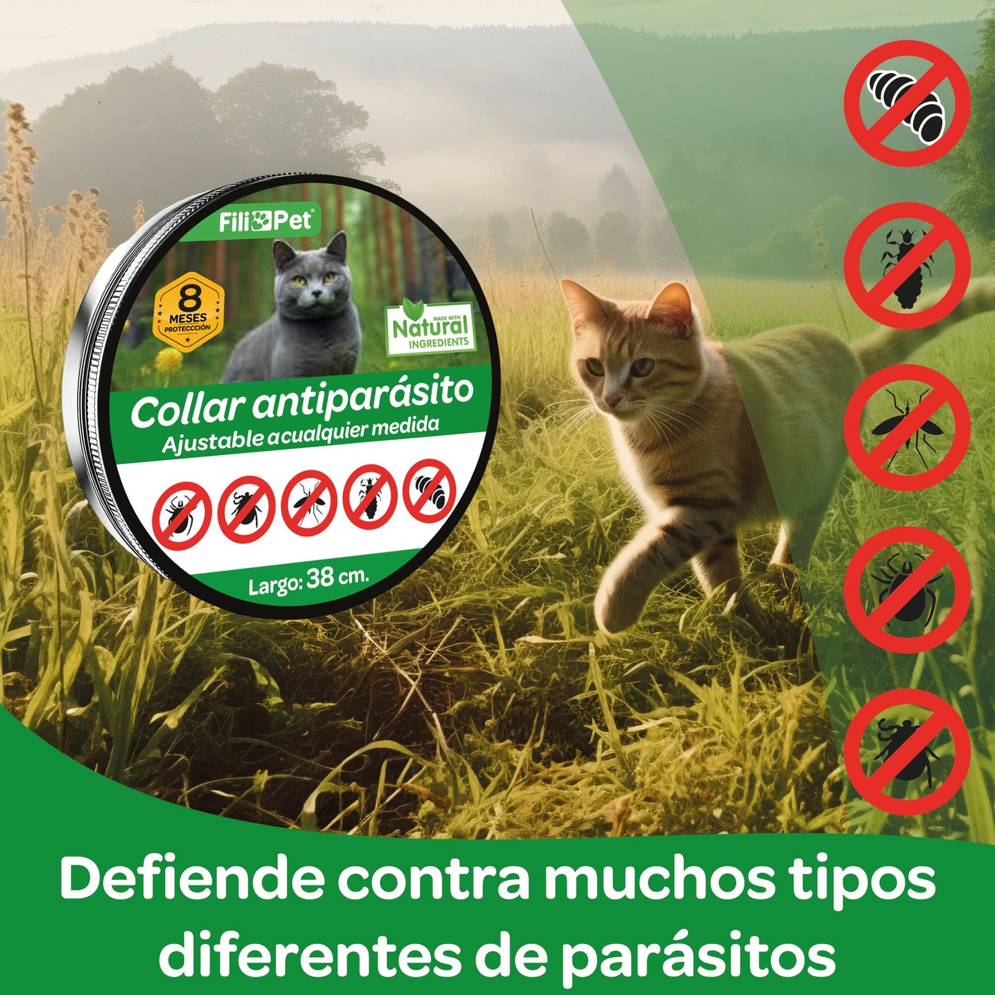 Collar Antiparasitos Para Gato Verde_5