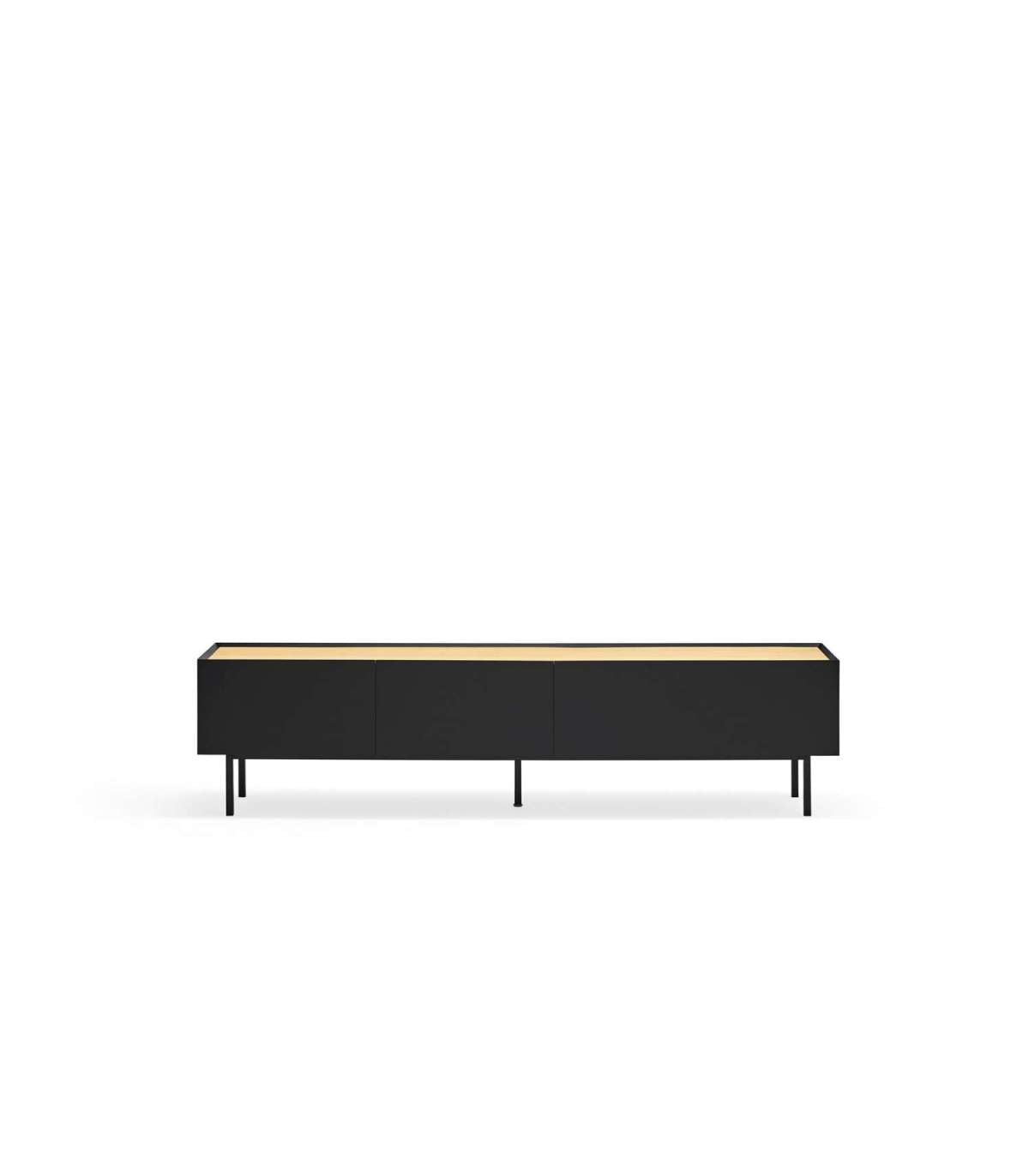 Mueble Para Televisión Modelo Arista 1 Puerta 2 Cajones Acabado Negro, 40cm(ancho) 45cm(_5