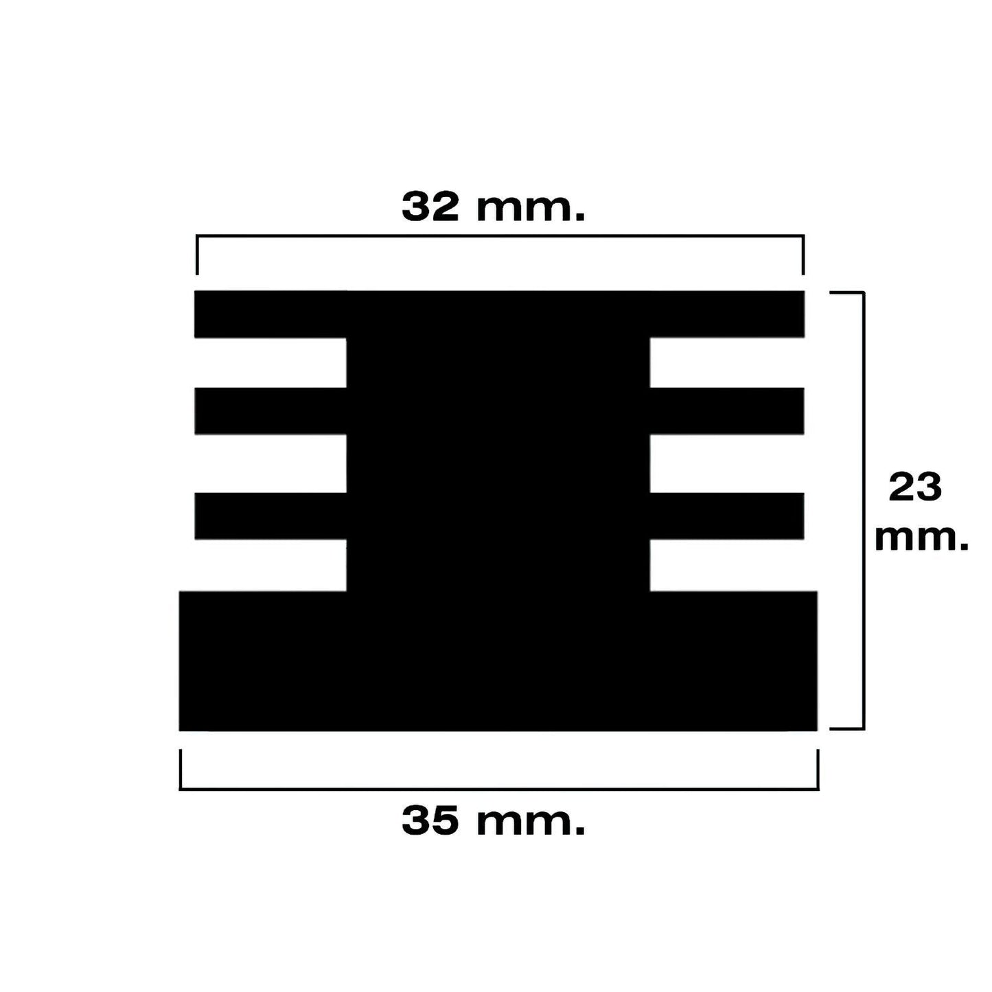Contera Cuadrada Interior Negra 35x35 Mm. Blister 4 Piezas.