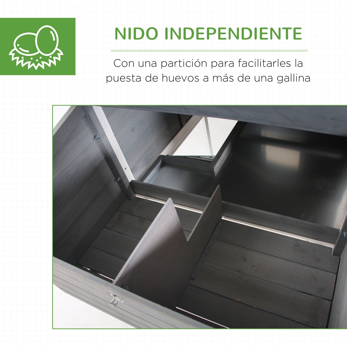 Pawhut Gallinero Exterior De Madera Recinto Con Nido Y Bandeja Extraíble_5