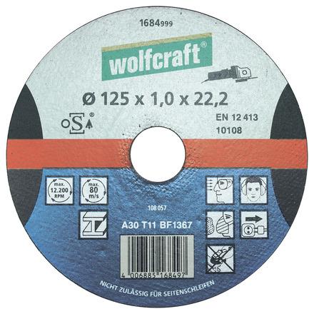 Disco de corte metálico Wolfcraft 1,6 mm para retificadora
