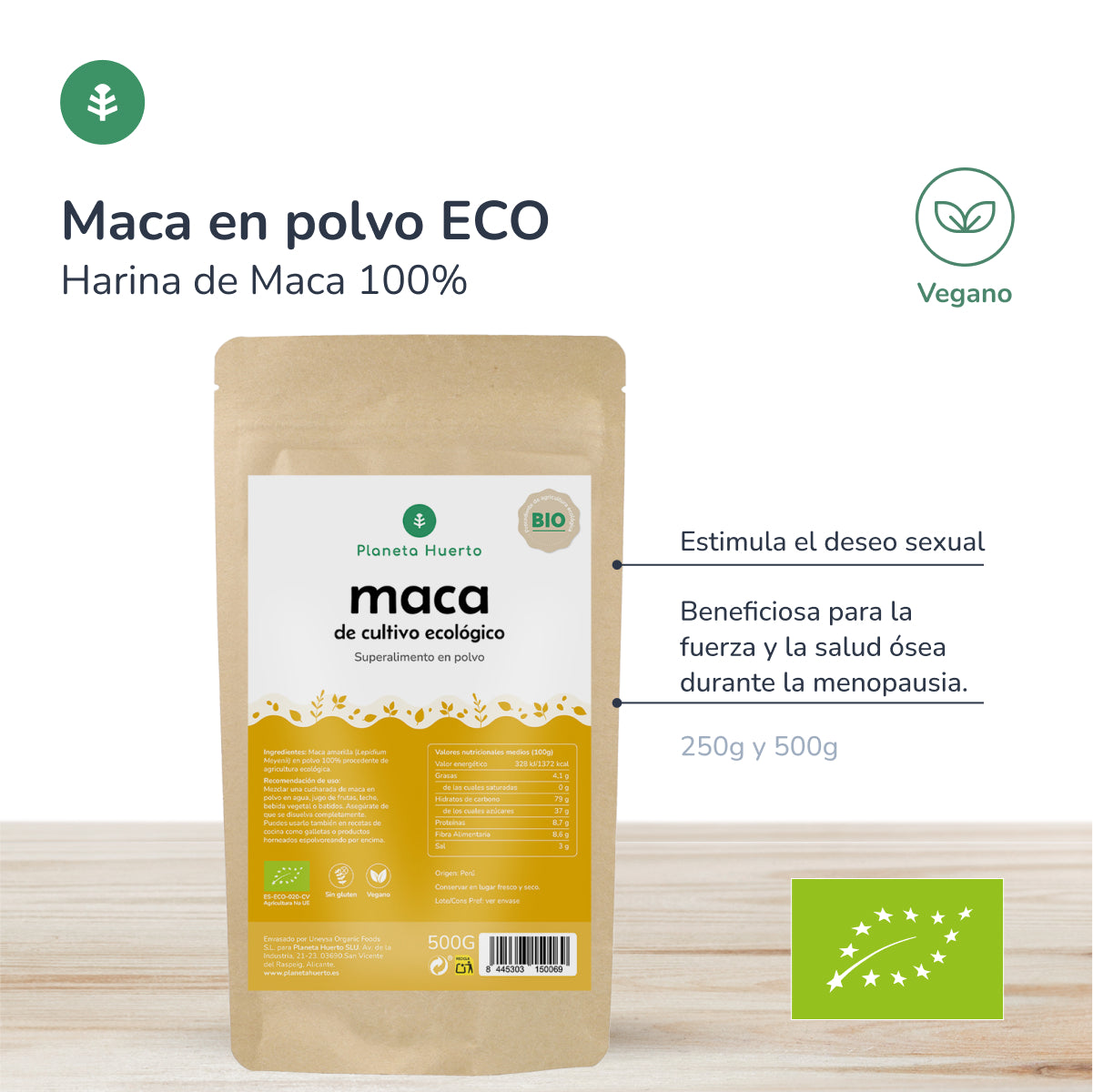 Maca em pó ECO Planeta Huerto 500 g