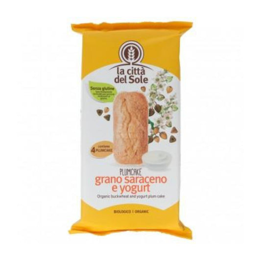 Bolo de ameixa de trigo sarraceno e iogurte, La Città del Sole, 4x45g