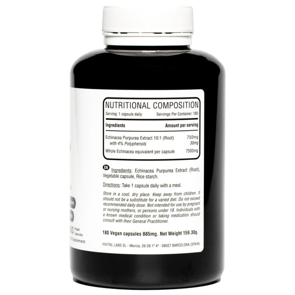 Echinacea Purpurea 7500 mg 180 cápsulas vegan Hivital