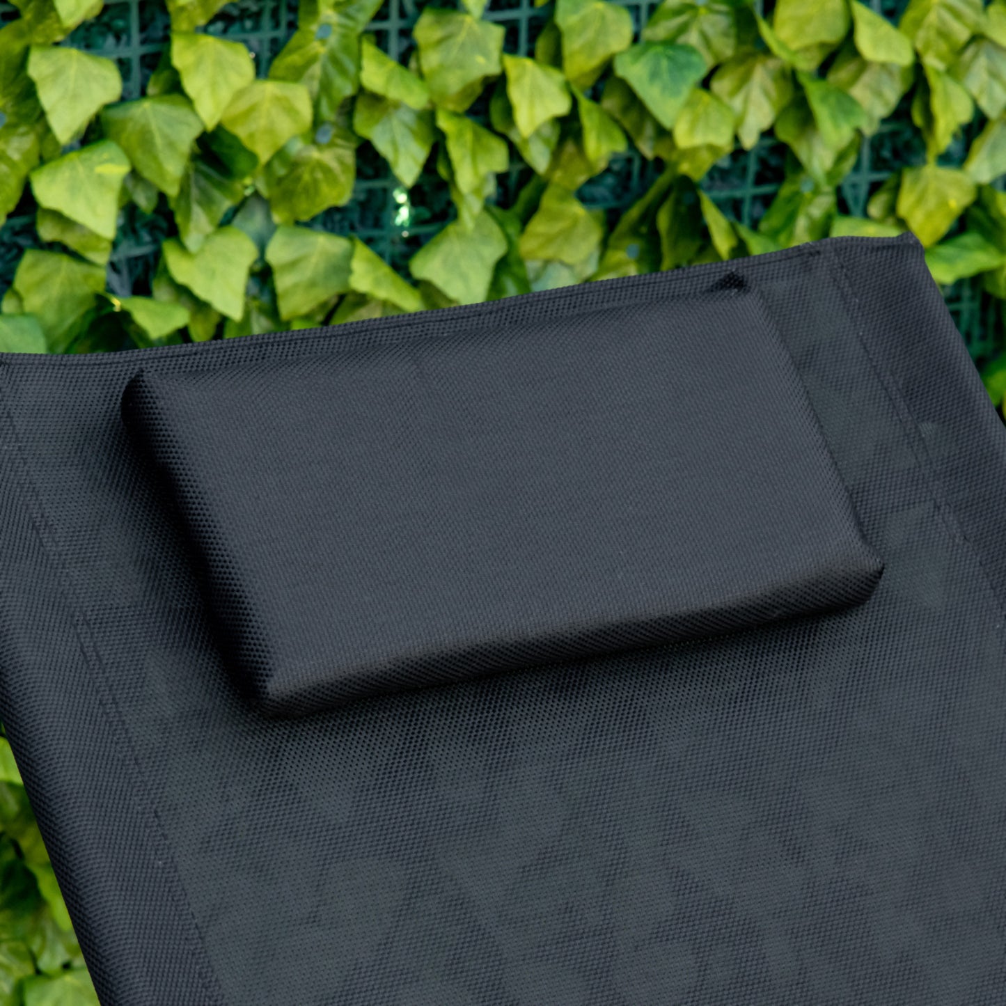 Outsunny Tumbona De Jardín Con Reposacabezas Y Reposapiés 160x59,5x83 Cm Negro_5