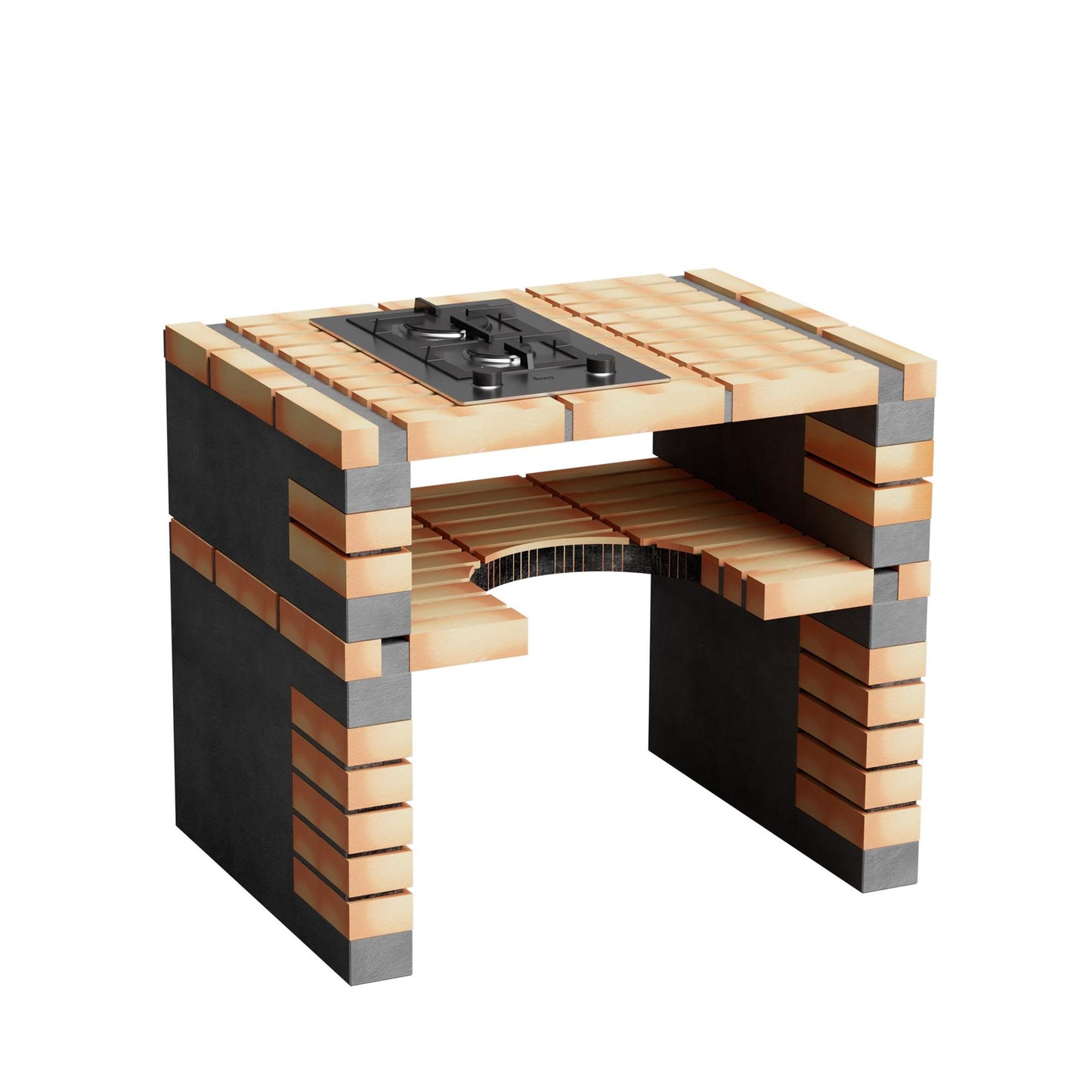 Cozinha exterior California Plus XL com churrasqueira, lava-loiça e fogão a gás Movelar