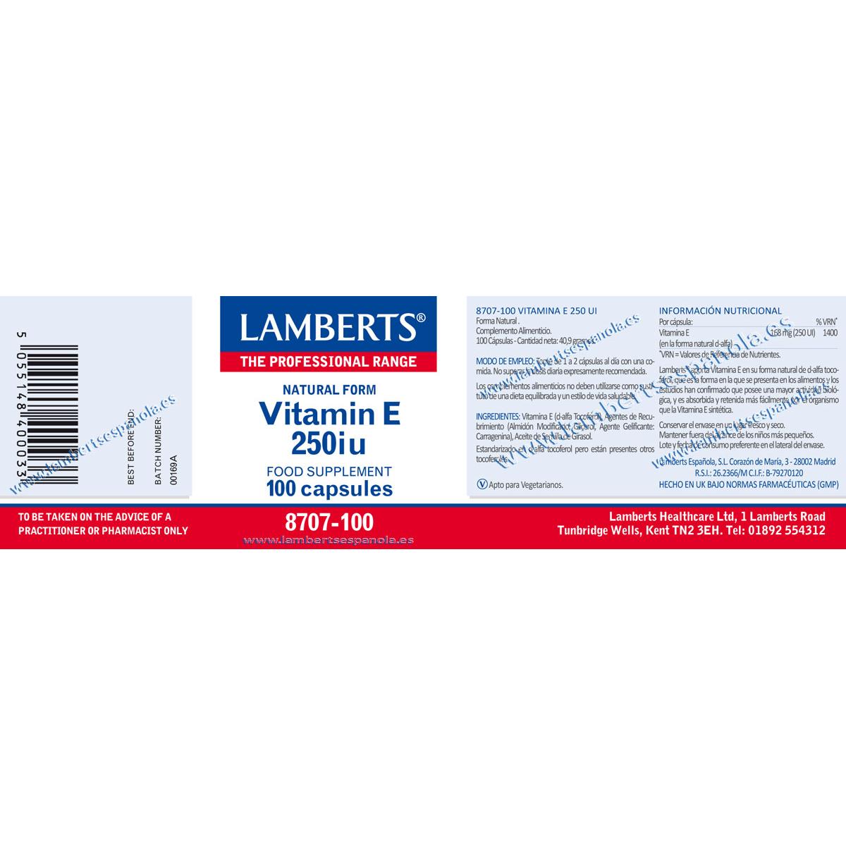 Vitamina E Natural 250 UI