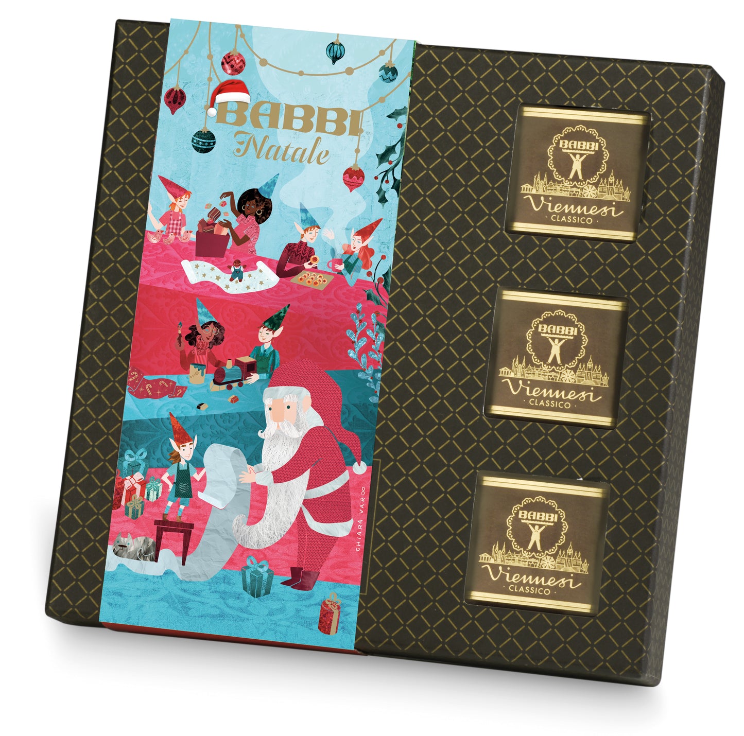 Caja de Galletas Navideñas de luxe Chocolate Negro y Vainilla Babbi 180g