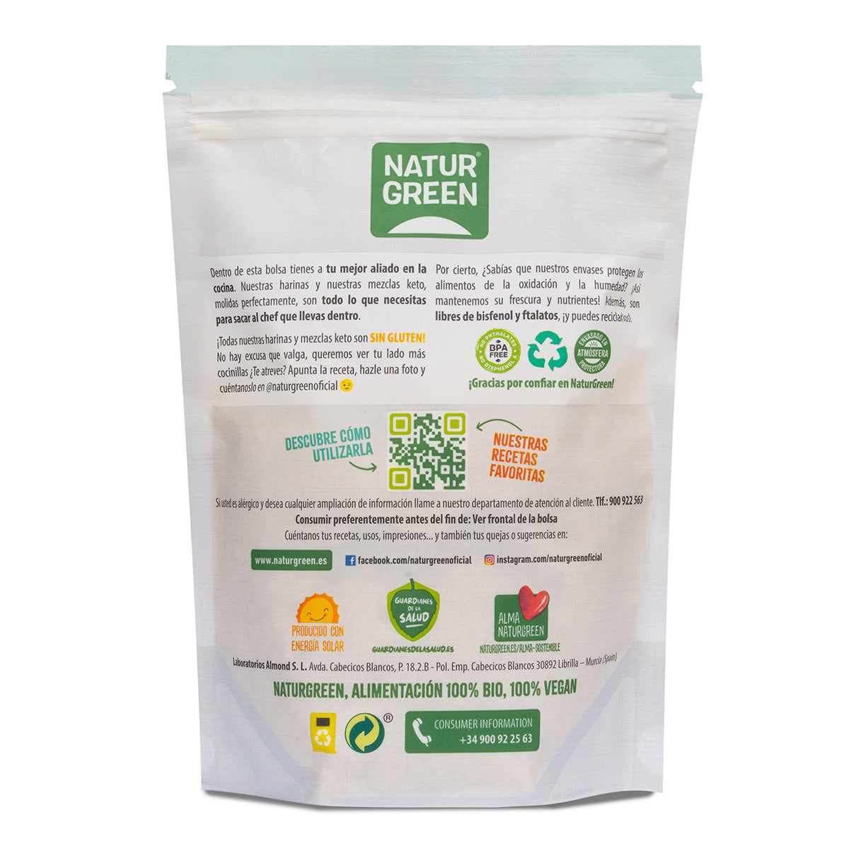 Farinha de Amêndoa Biológica Sem Glúten NaturGreen 300g