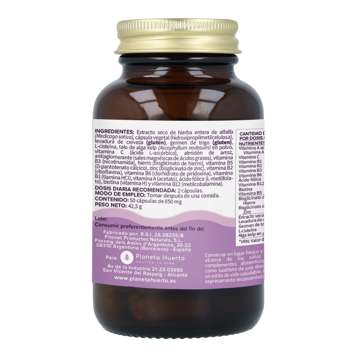 Hair Booster para cabelo, pele e unhas Planeta Huerto 50 cápsulas