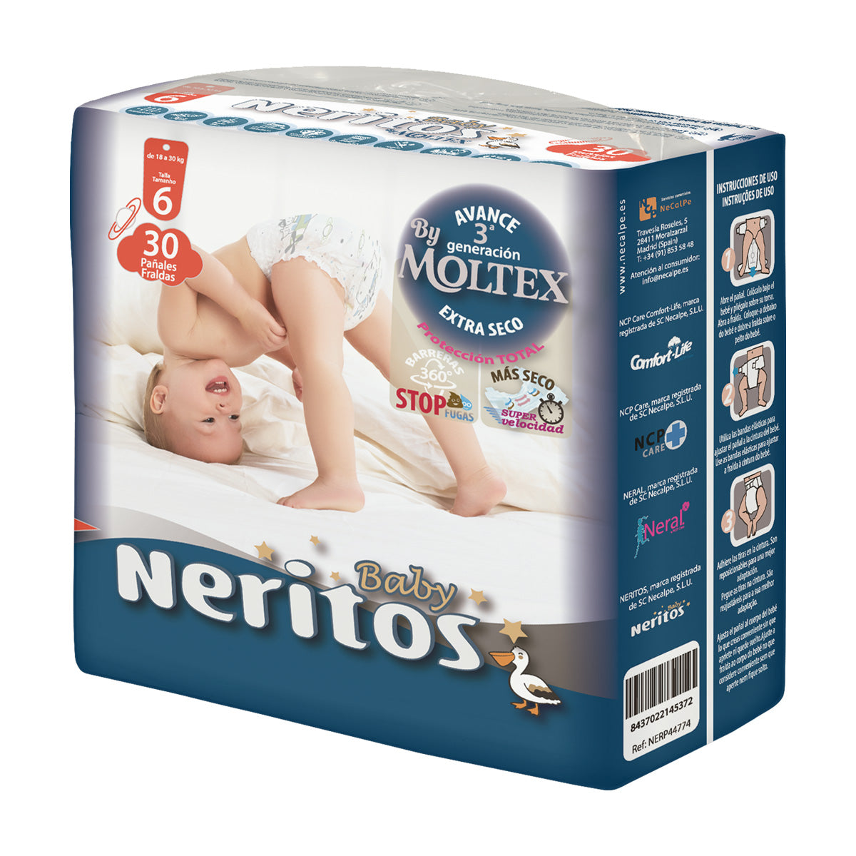 Fraldas Neritos Baby by Moltex T6 30 unid.