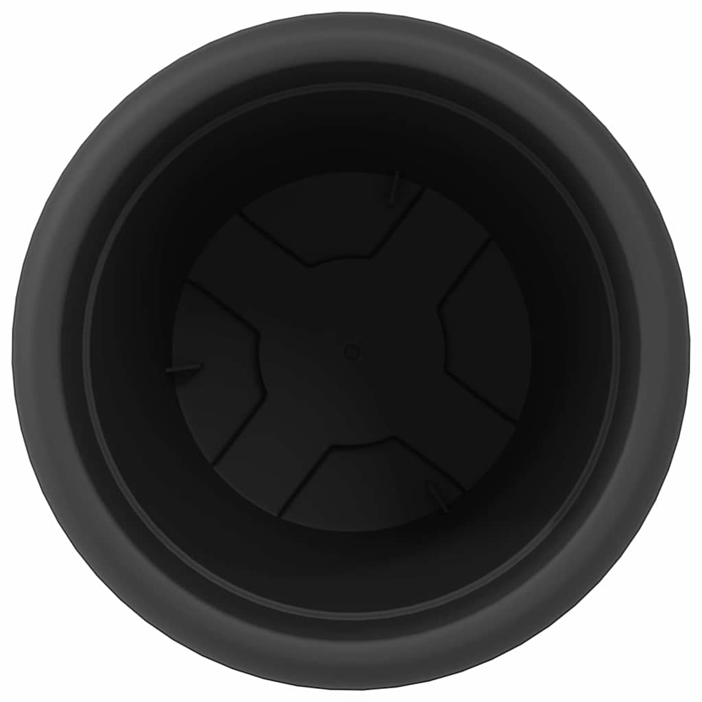 Maceta Redonda Para Flores 6 Uds. Negro Ø 30 X 25 Cm Plástico_5