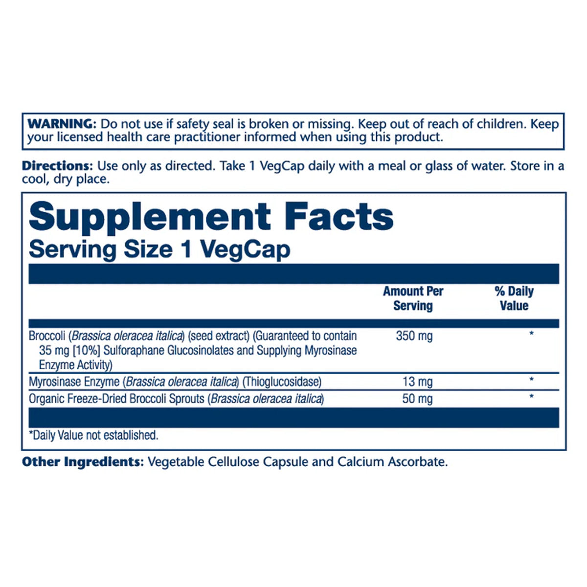 Extrato de sementes de brócolos ativado 350 mg 30 cápsulas