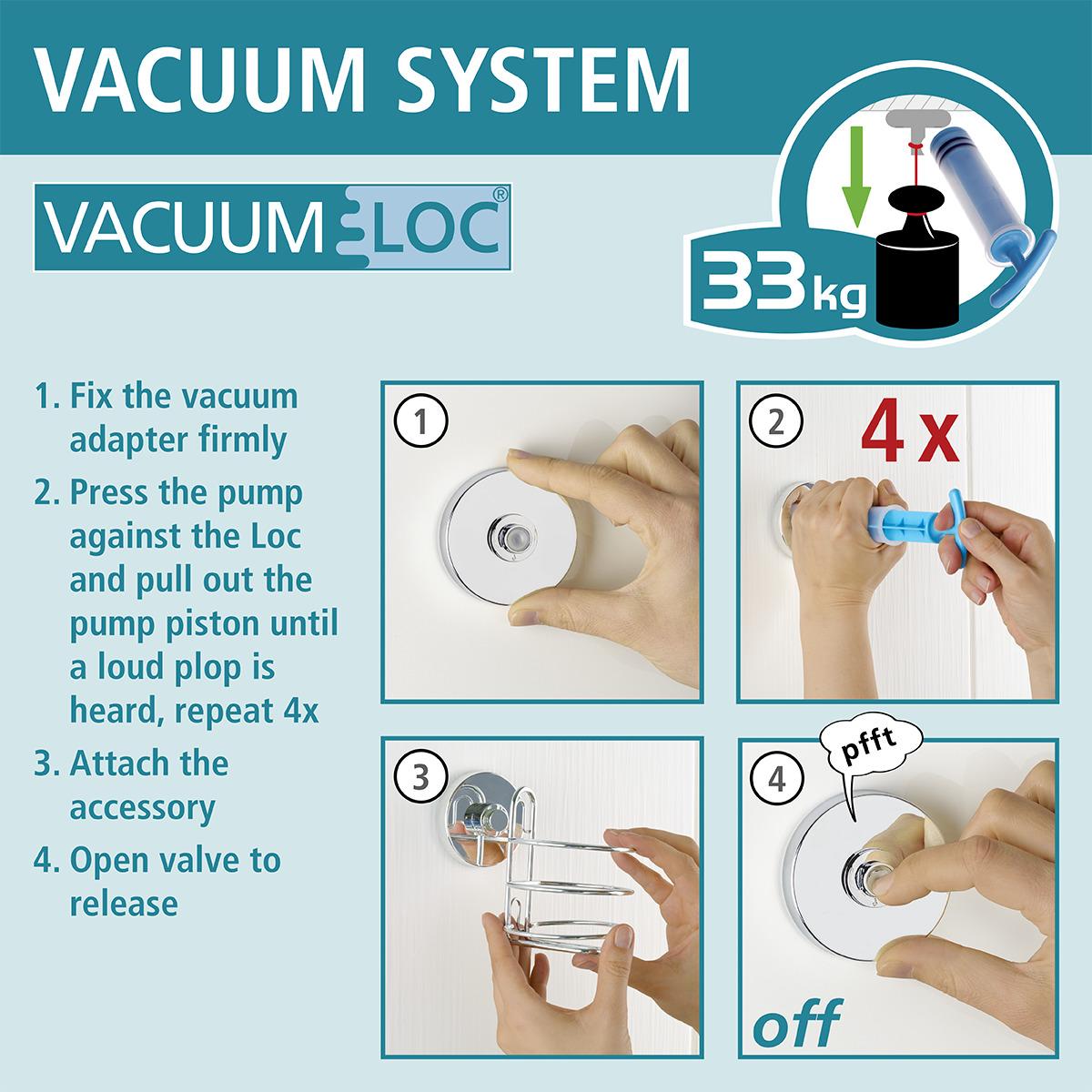 Cesto de parede para casa de banho Wenko VacuumLoc