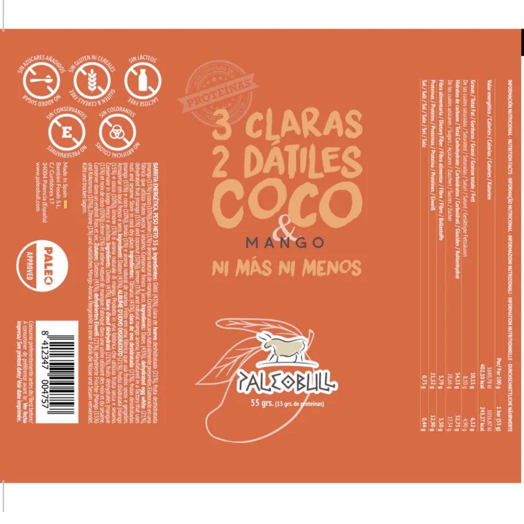 Paleobull Barra Energética de Manga, Tâmaras e Coco 55g