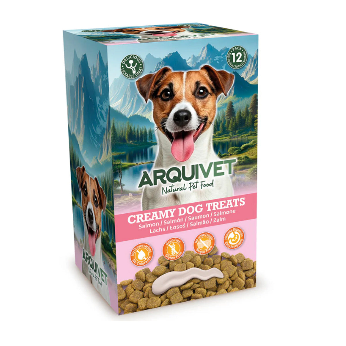 Snack líquido Creamy para Perro de Salmón Arquivet (5 sobres de 15g)