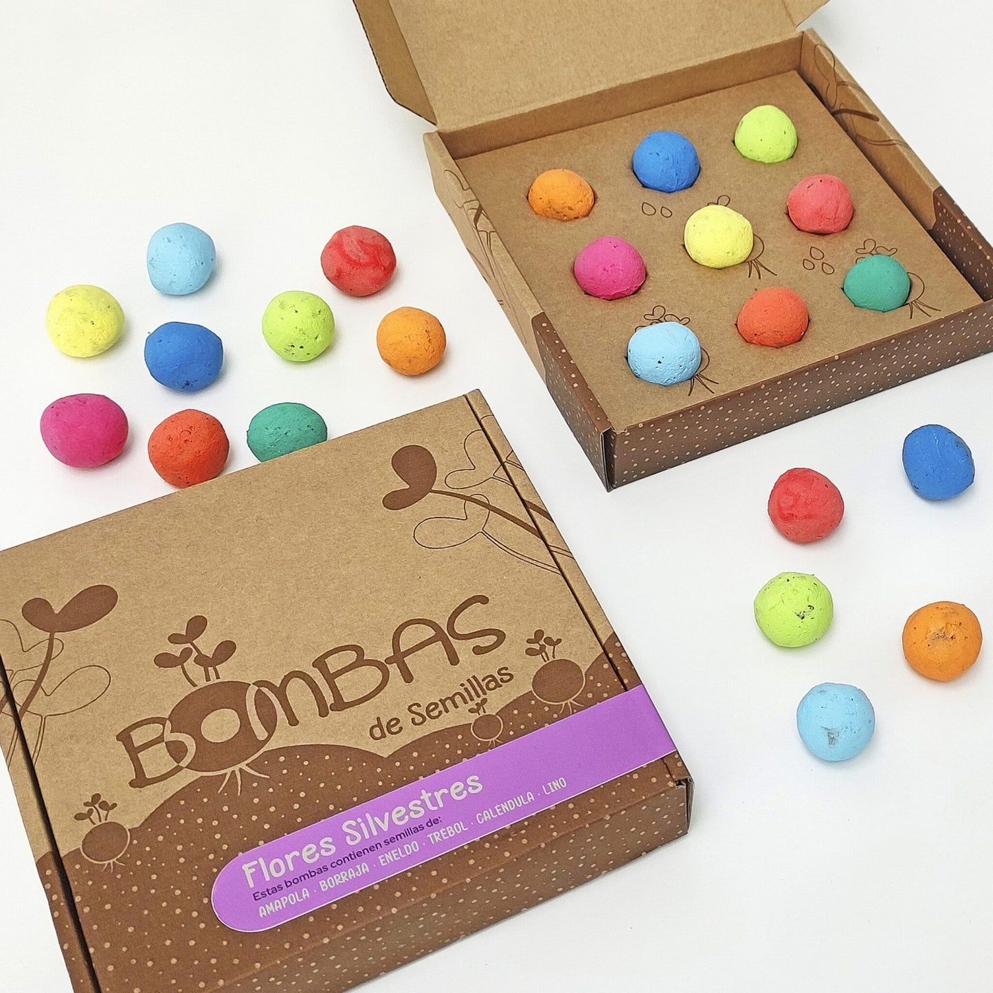 Bombas de sementes de flores silvestres