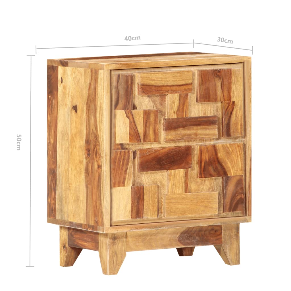 Mesita De Noche Madera Maciza 40x30x50 Cm_4