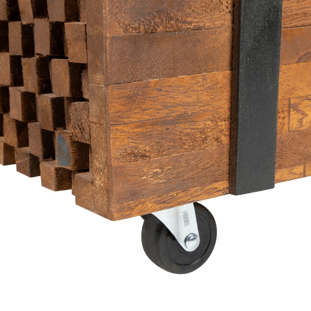 Mesa De Centro De Madera Maciza De Teca 110x45x38 Cm_4