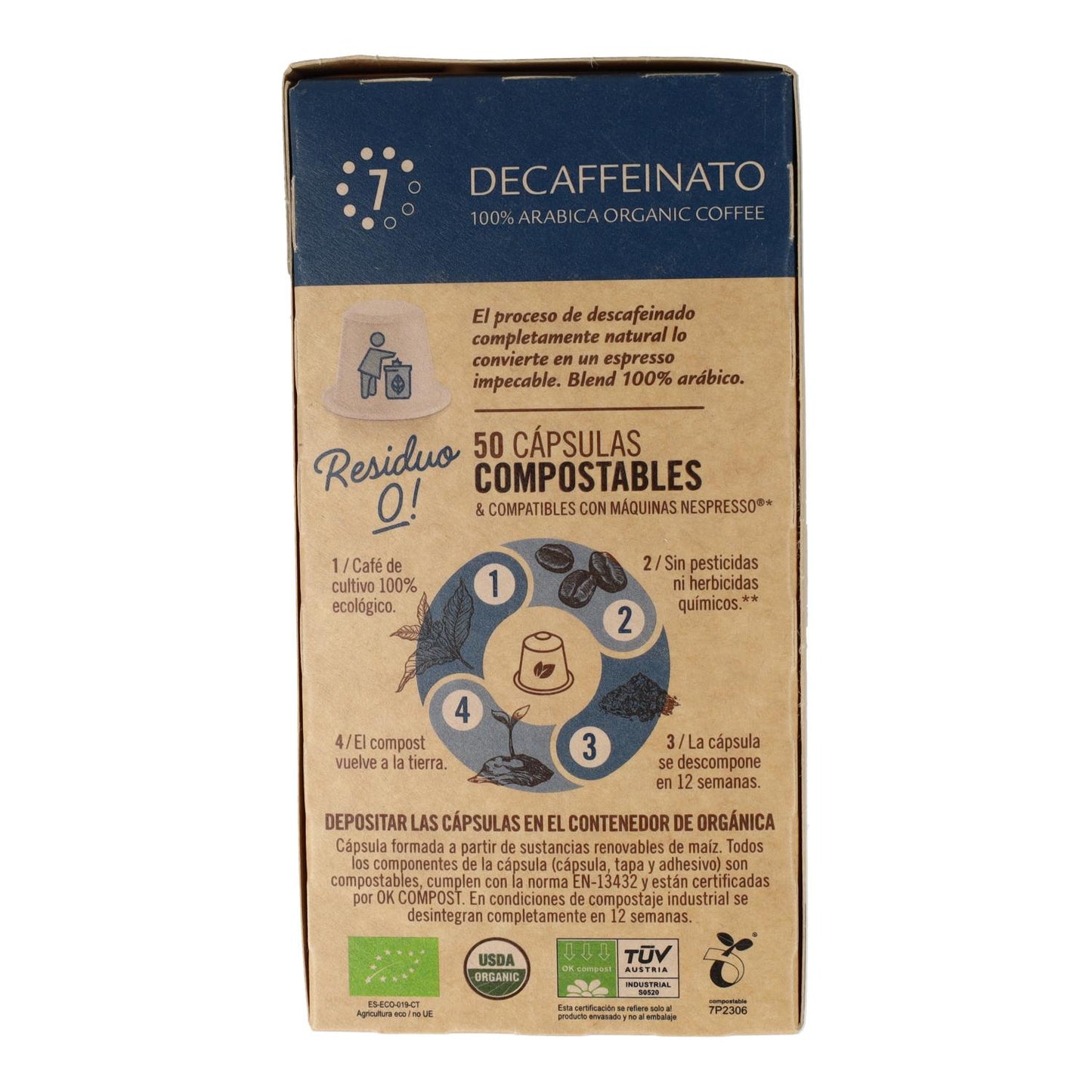 Cápsulas Compostáveis Nespresso Descafeinado 50 cápsulas