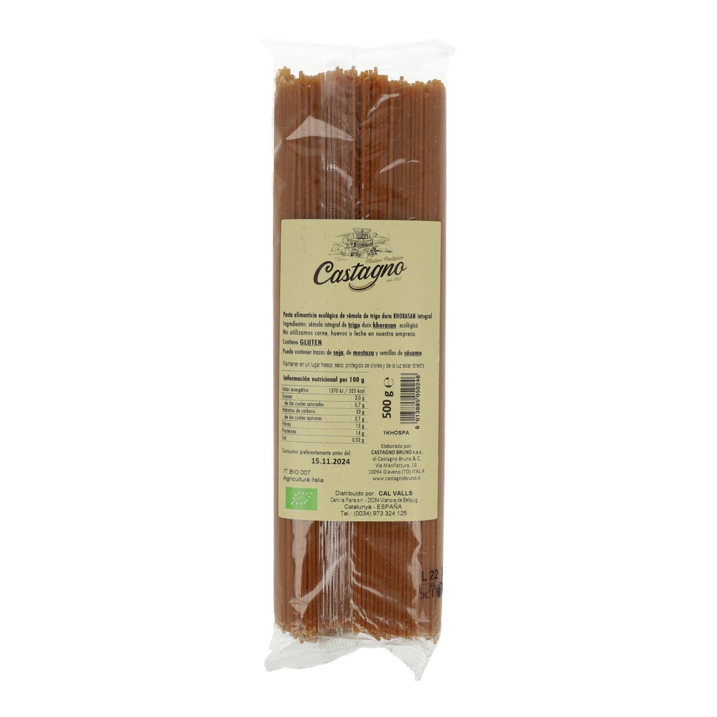 Kamut ECO Esparguete Castagno Integral 500 g