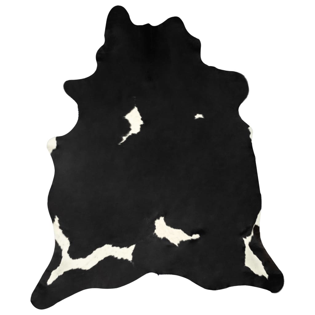 Alfombra De Piel De Vaca Real Negro Y Blanco 150x170 Cm / Vetonek_5