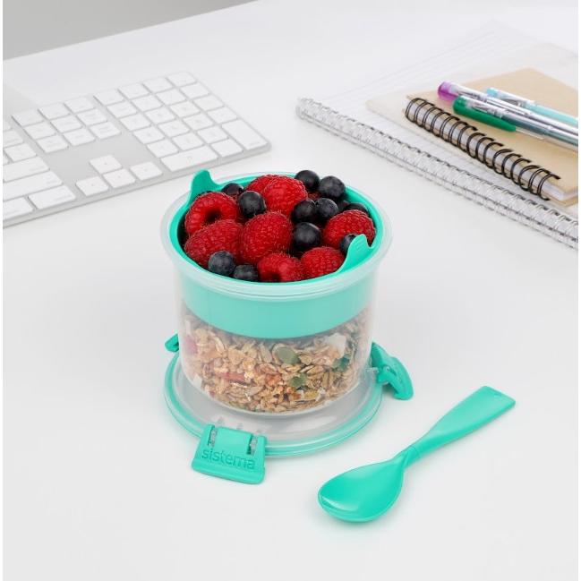 Sistema Breakfast To Go Round Recipiente Hermético para Lanche 530 ml