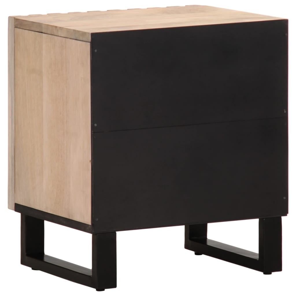 Mesitas De Noche 2 Uds Madera De Mango Blanqueado 40x34x46 Cm_4