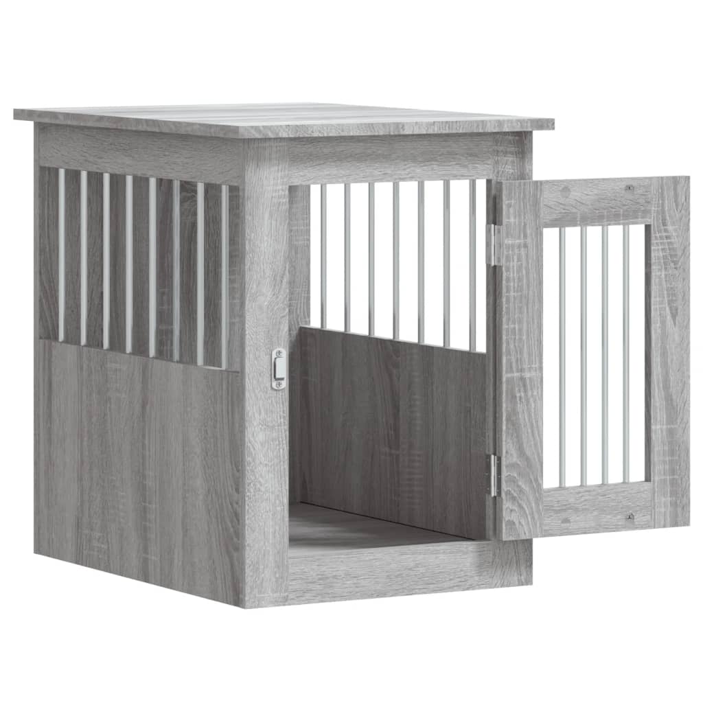 Jaula Para Perros Madera De Ingeniería Gris Sonoma 45x62x59 Cm_5